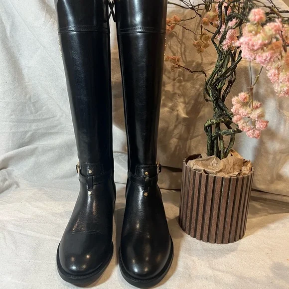 Tory Birch ELOISE riding boots black size 9 - Picture 3 of 13